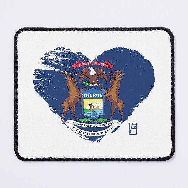 Item preview, U.S. State - I Love Michigan - Michigan Flag designed and sold by ArtProjectShop.