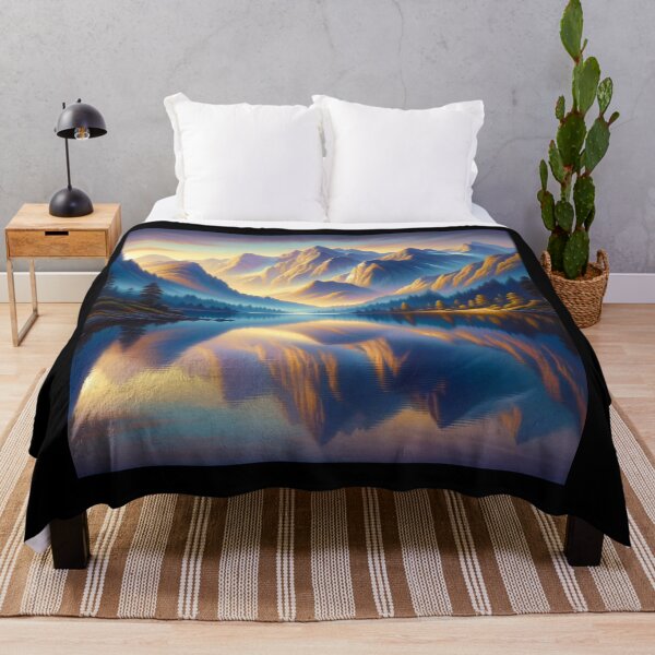 Item preview, Dawn at Mountain Lake designed and sold by BestArtByArvind.