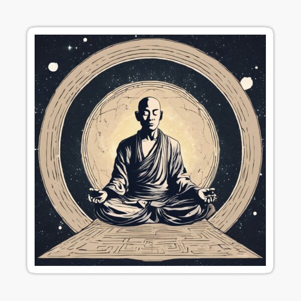 Sticker Zen Bouddha Jaune - XL (98cm x 102cm)