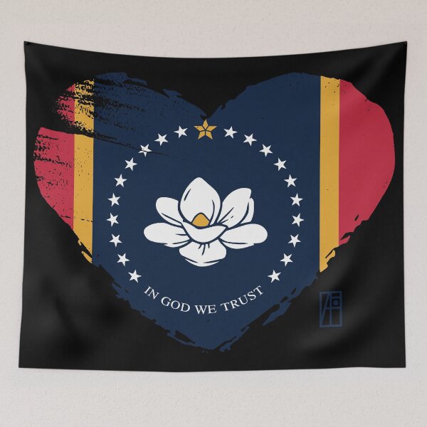Artikelvorschau, US-Bundesstaat - Ich liebe Mississippi - Mississippi-Flagge entworfen und verkauft von ArtProjectShop.