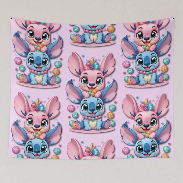 Item preview, Stitch and Angel: Cosmic Shenanigans of Two Hearts Intertwined designed and sold by VogueVerseShopp.