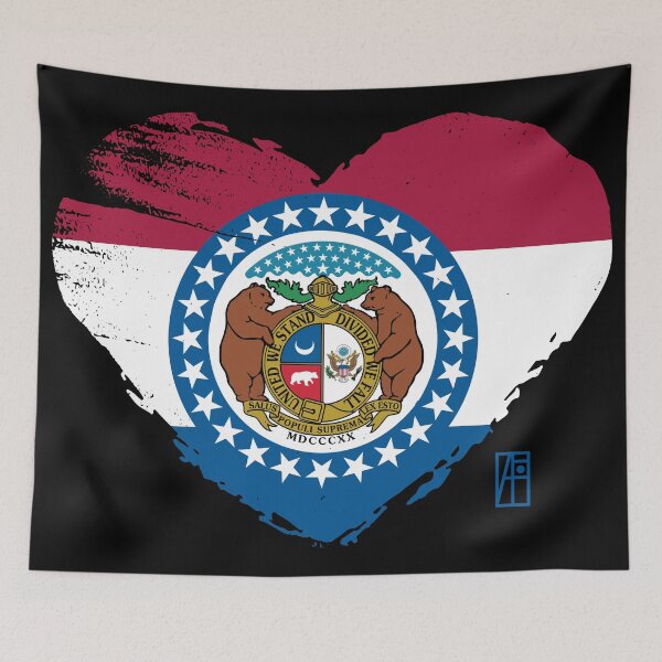 Artikelvorschau, US-Bundesstaat - Ich liebe Missouri - Missouri-Flagge entworfen und verkauft von ArtProjectShop.