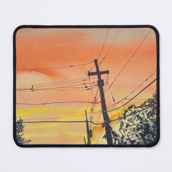 Item preview, Puesta de sol detrás de un poste telefónico designed and sold by ElizaC.
