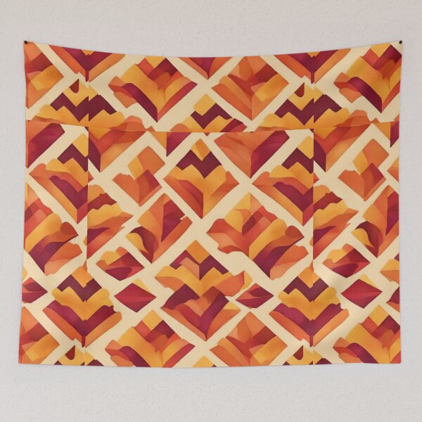 Item preview, Chevron - Diamond Yellow Red Warm Pattern ; Pattern  Herringbone designed and sold by PatternInArt.