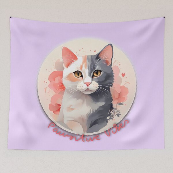 Item preview, Pastel Rainbow: Affectionate Tricolor Cat designed and sold by purrfect pattern.