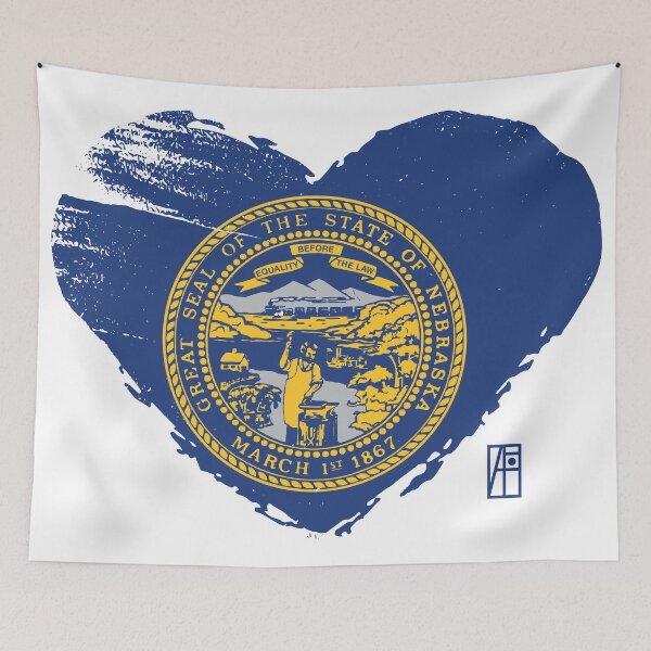 Item preview, U.S. State - I Love Nebraska - Nebraska Flag designed and sold by ArtProjectShop.