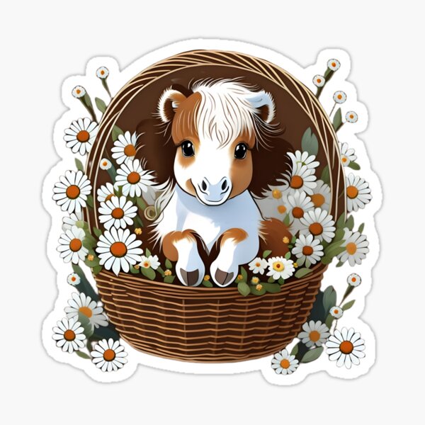 Aperçu de l'œuvre Adorables fleurs de poney et de marguerite blanche créée et vendue par Nolan6.