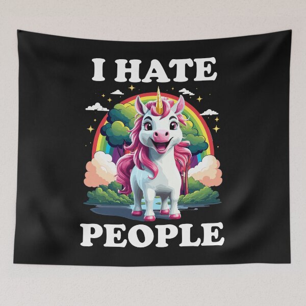 Item preview, I hate people, Unicorn designed and sold by Ultimate-Rabbit.