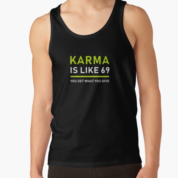 karma motif print tank