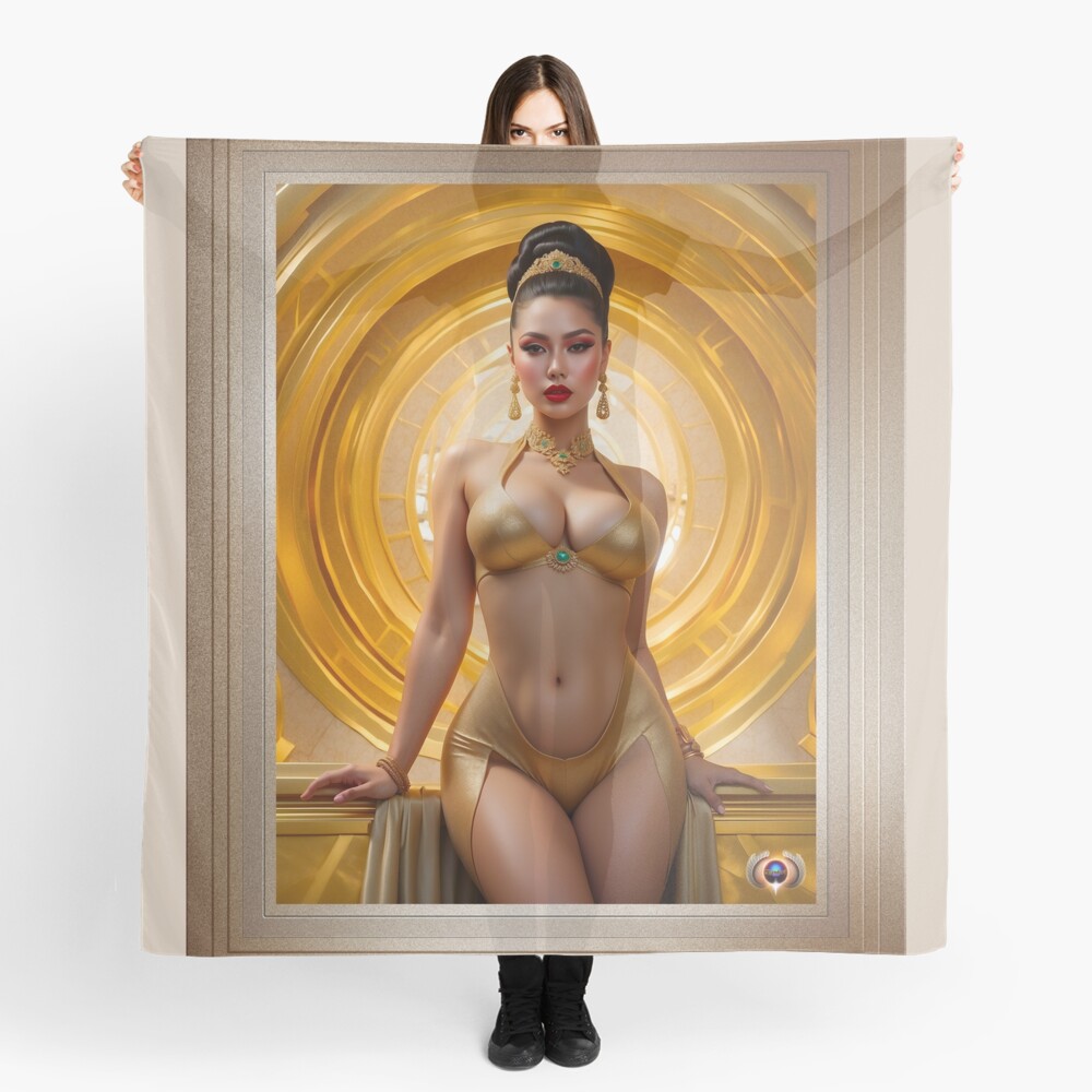 The Dancer Dahlia Cortessa Beautiful AI Concept Art Portrait by Xzendor7 Decorative Ladies Scarf Art Print