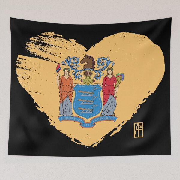 Artikelvorschau, US-Bundesstaat – Ich liebe New Jersey – Flagge von New Jersey entworfen und verkauft von ArtProjectShop.