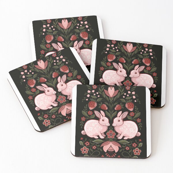 Item preview, easter rabbits, strawberries and  spring flowers designed and sold by Hennagirl.