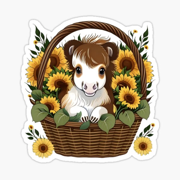 Aperçu de l'œuvre Adorable poney et tournesols créée et vendue par Nolan6.