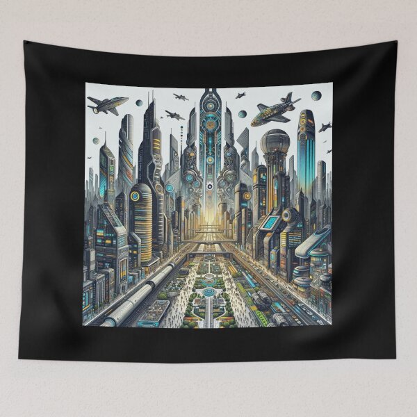Item preview, Neon Future Metropolis designed and sold by BestArtByArvind.