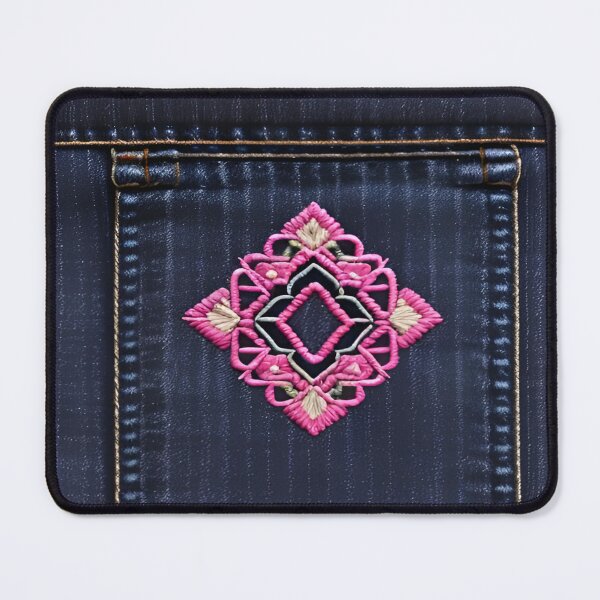 Item preview, Jeans clothes, fuchsia embroidered jeans 3 designed and sold by Kader101.