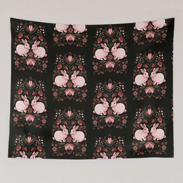 Item preview, easter rabbits, strawberries and  spring flowers designed and sold by Hennagirl.