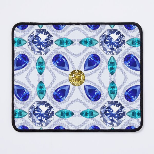 Item preview, Seamless pattern with precious stones. Blue, gold and white colors. designed and sold by APHIDAT-TA.
