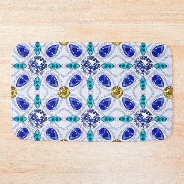 Item preview, Seamless pattern with precious stones. Blue, gold and white colors. designed and sold by APHIDAT-TA.
