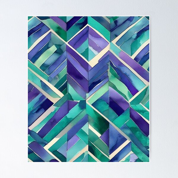 Item preview, Chevron - Sky Blue and Navy Blue Chevron ; Pattern  Herringbone designed and sold by PatternInArt.
