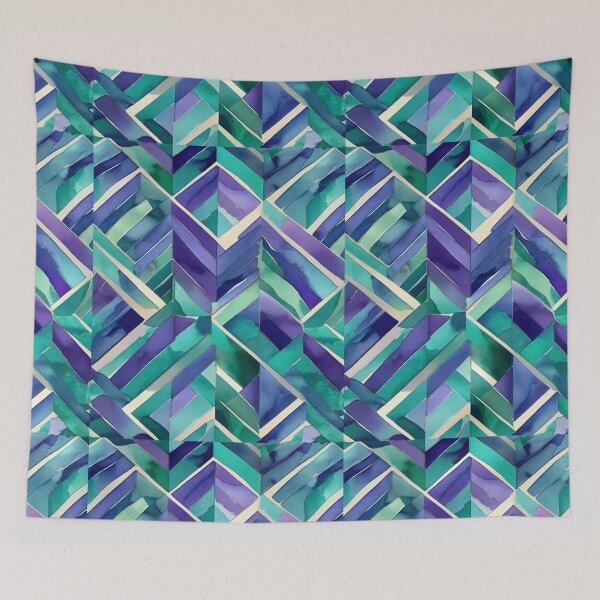 Item preview, Chevron - Sky Blue and Navy Blue Chevron ; Pattern  Herringbone designed and sold by PatternInArt.
