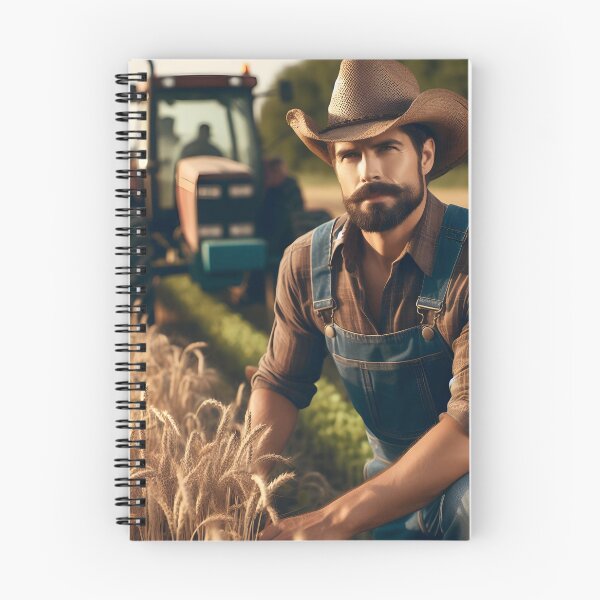 Item preview, Farmer with cowboy hat and tractor in field designed and sold by neonbubblez3.