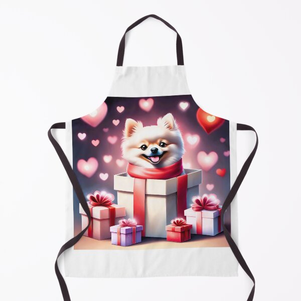 Item preview, Valentine's Day series, Dwarf spitz dog, cute, gifts and hearts, in a box designed and sold by janjacbu.