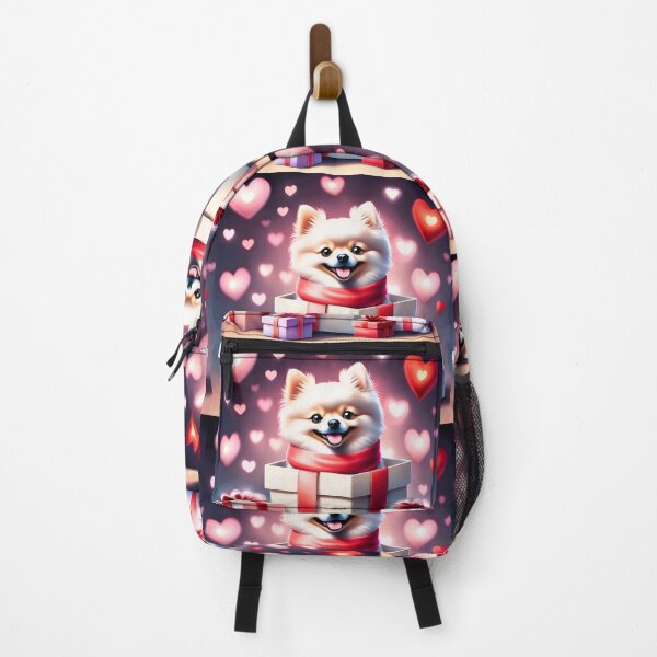 Item preview, Valentine's Day series, Dwarf spitz dog, cute, gifts and hearts, in a box designed and sold by janjacbu.
