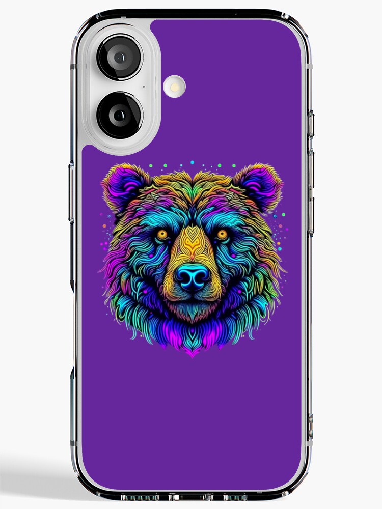 Thumbnail 1 of 5, iPhone Case, Psychedelic Bear designed and sold by DadDrivenDesign.