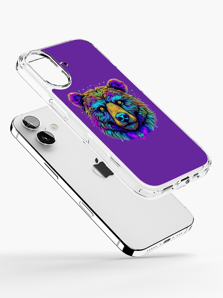 Thumbnail 2 of 5, iPhone Case, Psychedelic Bear designed and sold by DadDrivenDesign.