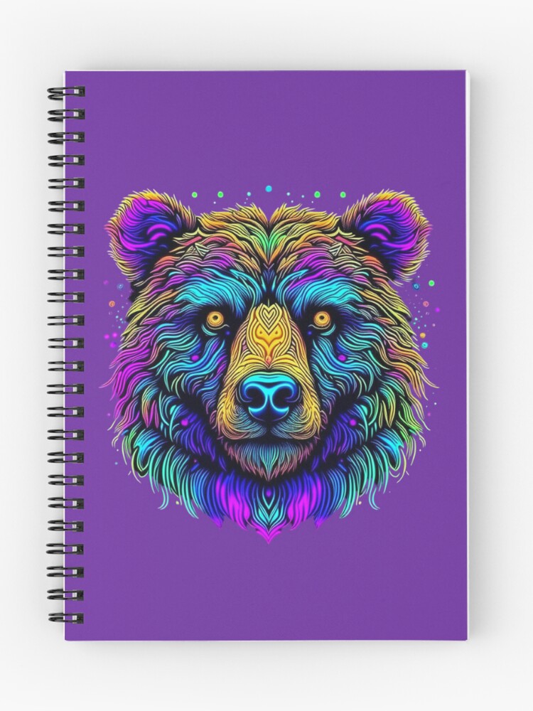 Thumbnail 1 of 3, Journal, Psychedelic Bear designed and sold by DadDrivenDesign.