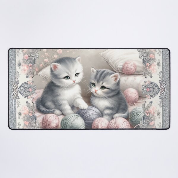 Item preview, Pair of Purring : Paws and Yarn Balls designed and sold by TheCheckerwell.