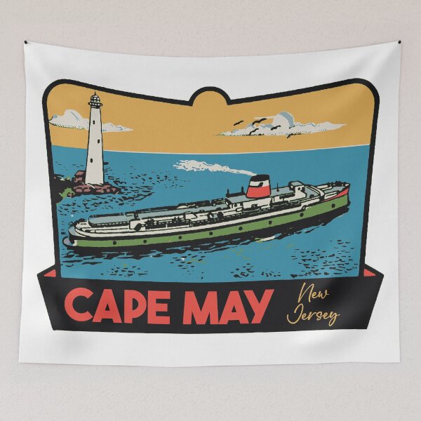 Item preview, Vintage Style Cape May New Jersey Decal Design designed and sold by Decal Mania.