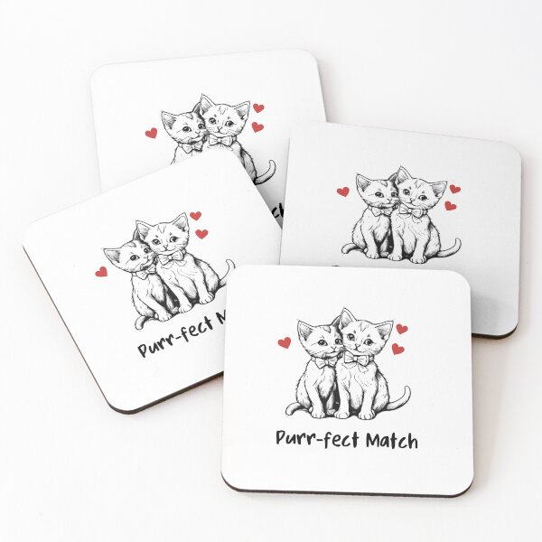 Item preview, Purr-fect Match Valentines day design designed and sold by INSOMNIAC101.