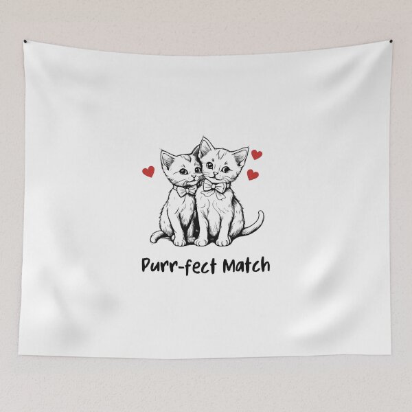 Item preview, Purr-fect Match Valentines day design designed and sold by INSOMNIAC101.