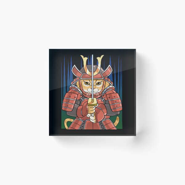 Item preview, Samurai Cat Japanese Ninja Kawaii Ukiyo-e Katana Sword designed and sold by Nosek1ng.
