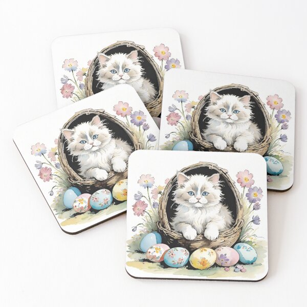 Item preview, Happy Easter - Kittens, Easter Eggs and Flowers V27 designed and sold by DreamingAwake1.