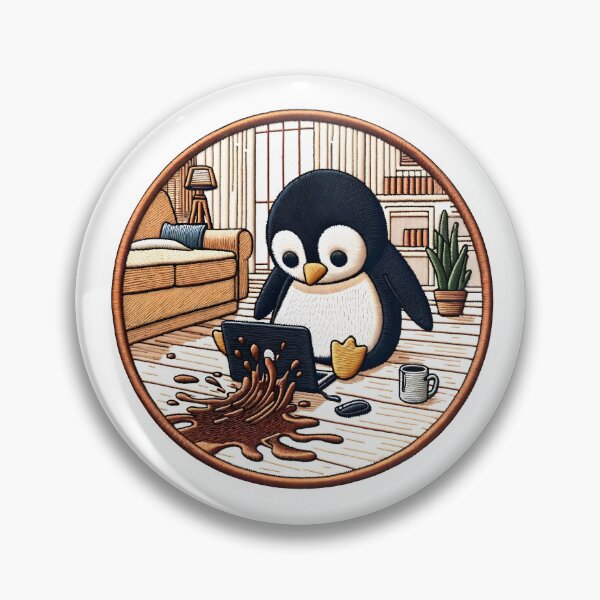 Item preview, Penguin's Morning Oops Embroidery Art designed and sold by #Adulting Central.