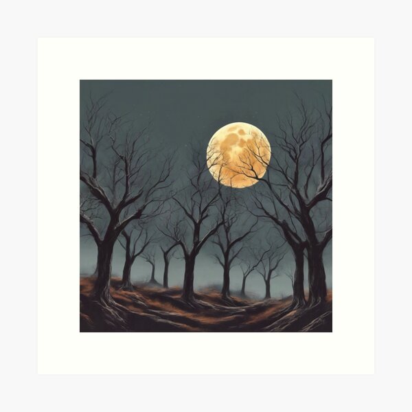 Item preview, Trees With Bare Branches in the Moonlight designed and sold by Zinanigans.
