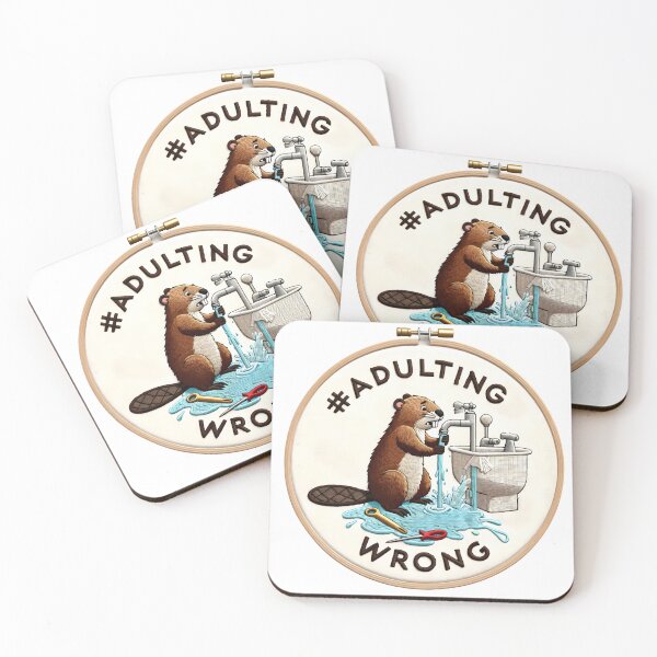 Item preview, Handy Beaver's Plumbing Woes Embroidery Design designed and sold by #Adulting Central.