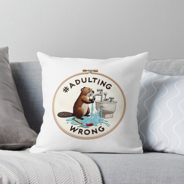 Item preview, Handy Beaver's Plumbing Woes Embroidery Design designed and sold by #Adulting Central.