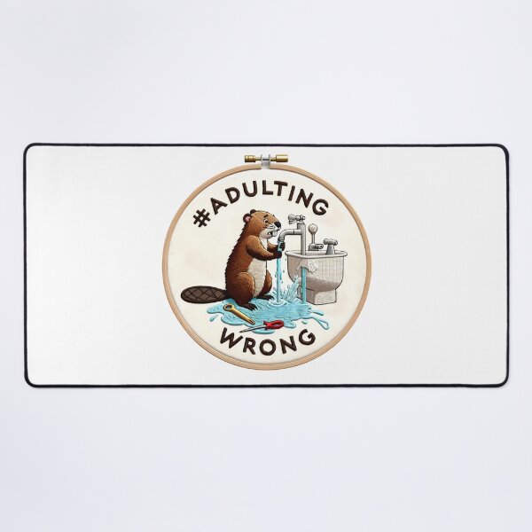 Item preview, Handy Beaver's Plumbing Woes Embroidery Design designed and sold by #Adulting Central.