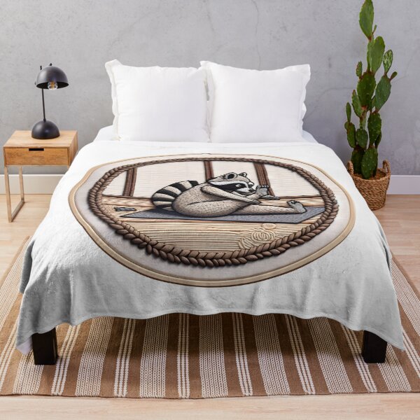 Item preview, Zen Raccoon Yoga Embroidery Art designed and sold by #Adulting Central.