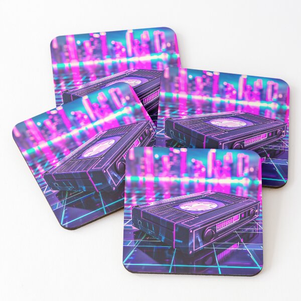 Item preview, Nostalgic 80s Cassette Retro Tape Neon Glowing Synthwave designed and sold by couture-rapture.