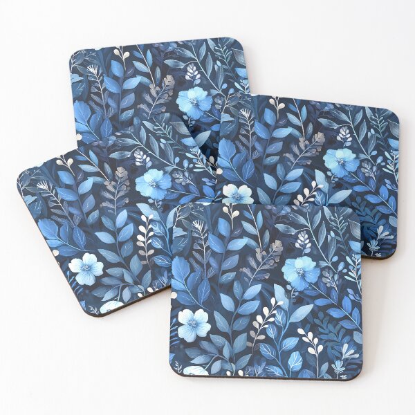 Item preview, Blue and white floral pattern designed and sold by randrdesign.