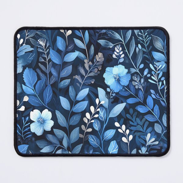 Item preview, Blue and white floral pattern designed and sold by randrdesign.