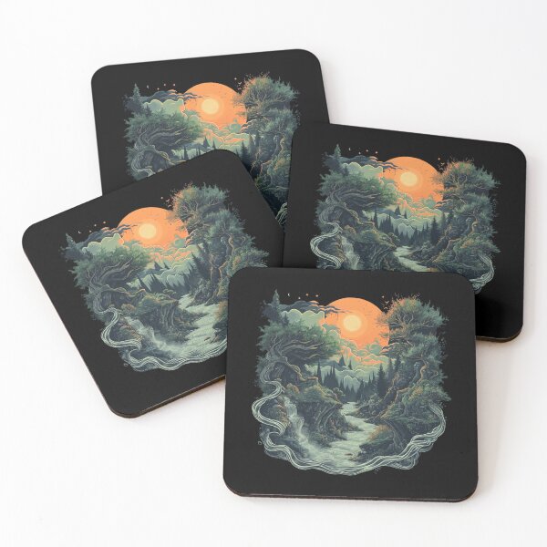 Item preview, Dreamlight Valley Ethereal Guardian - Surreal Linocut Art in Pastel Palette designed and sold by zax454.