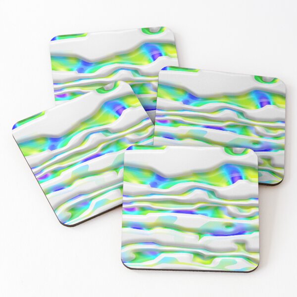 Item preview, Wavy Blue and Green Gradient Burst on Whtie Stripes designed and sold by TheRulerofEarth.