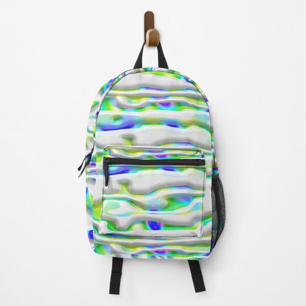 Item preview, Wavy Blue and Green Gradient Burst on Whtie Stripes designed and sold by TheRulerofEarth.