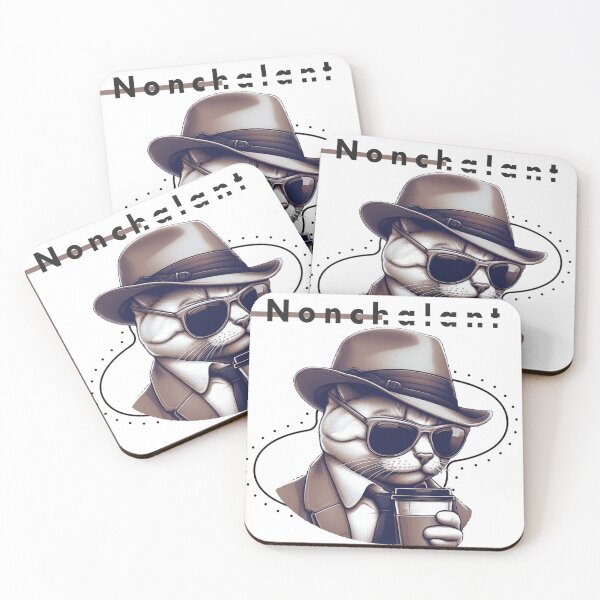 Item preview, Nonchalant detective cat with coffee cup designed and sold by Cravio.