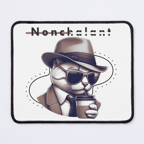 Item preview, Nonchalant detective cat with coffee cup designed and sold by Cravio.